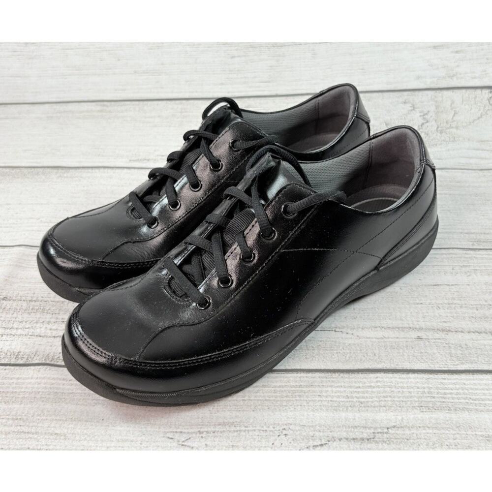 Dansko Women Emma Black Leather Slip Resistant Sneaker Lace Shoe Size 40